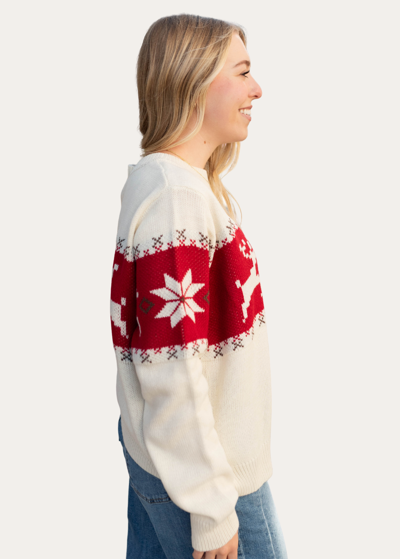 Maizie Cream Patterned Sweater