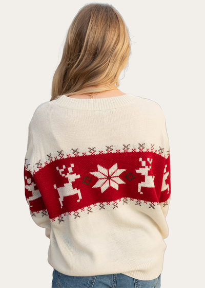 Maizie Cream Patterned Sweater