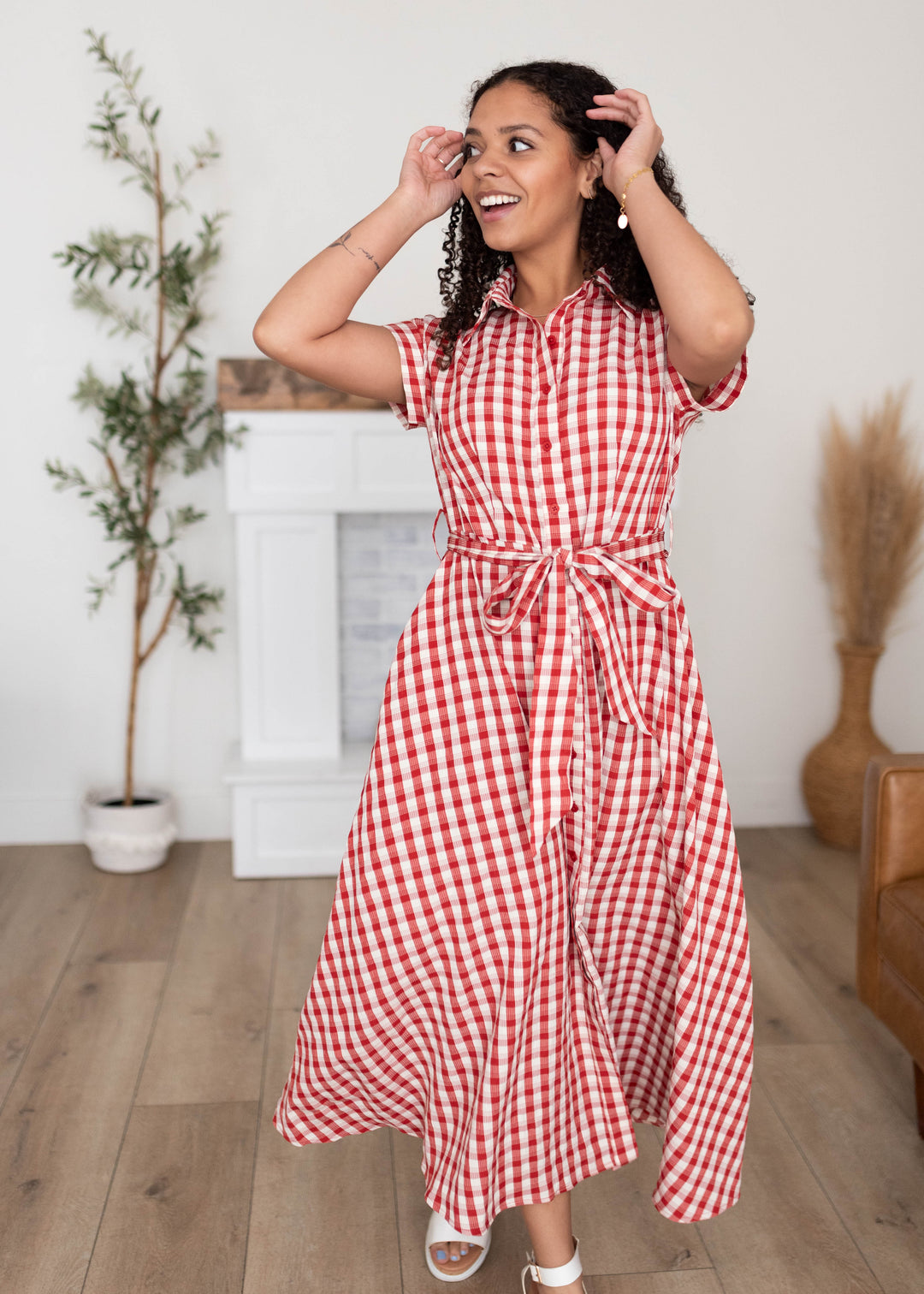 Makenzie Red Gingham Dress Jade by Jane – Lena Layne