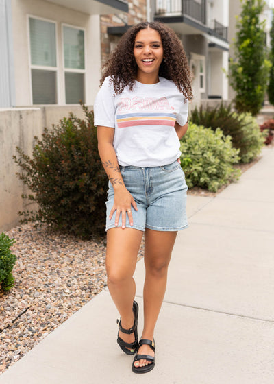 Mama ash grey tee with short sleeves