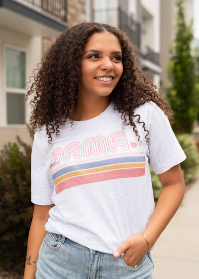 Ash grey tee graphic tshirt with Mama
