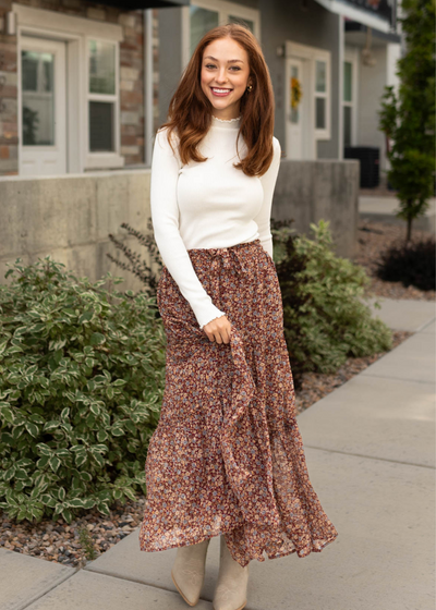Long sleeve white sweater with mock turtle neck