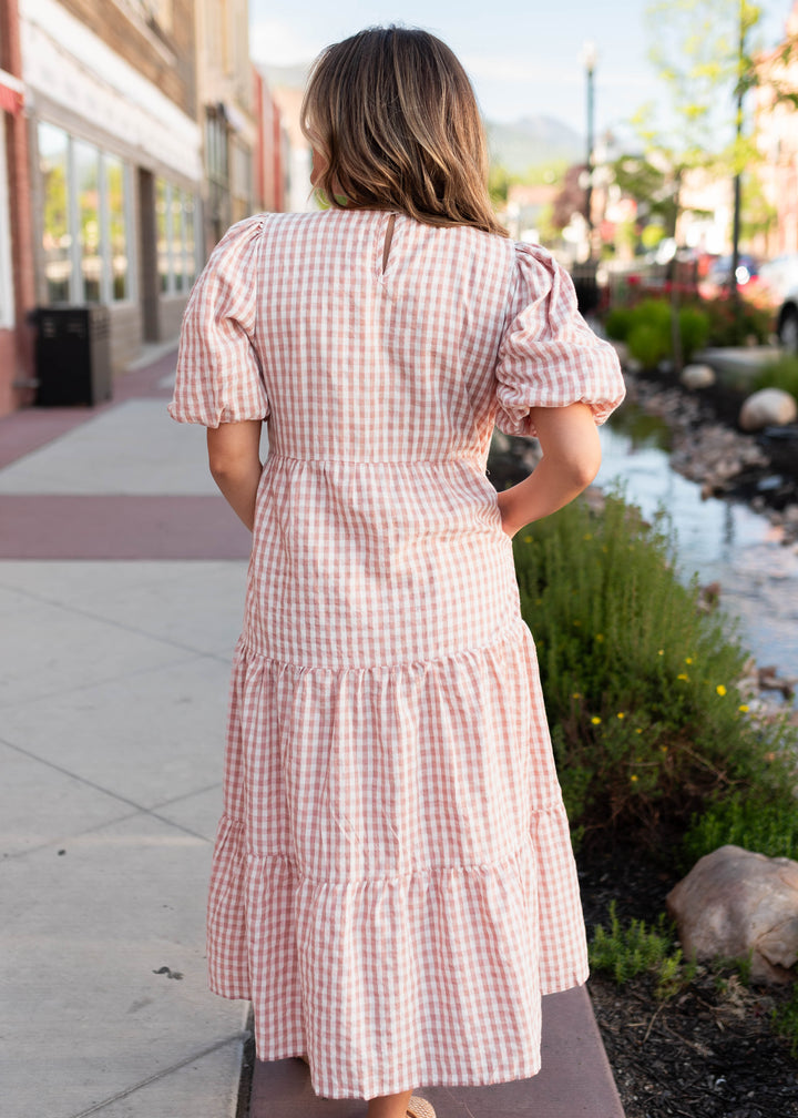 Mariah Pink Gingham Tiered Dress — Lena & Lou Exclusive | Lena Layne