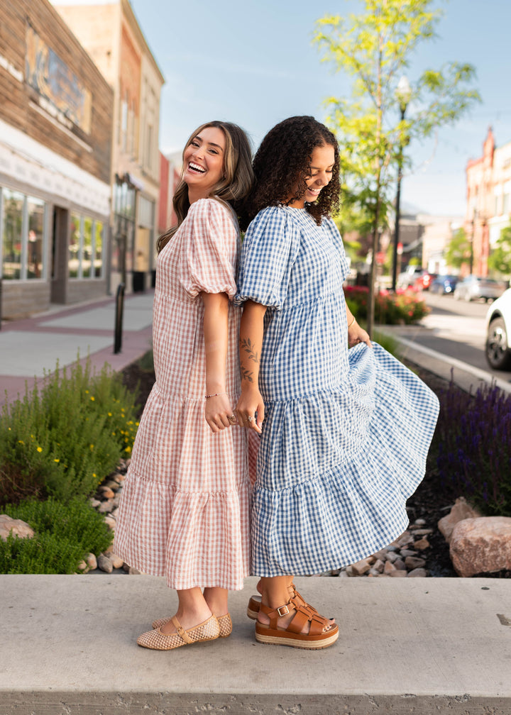 Mariah Pink Gingham Tiered Dress — Lena & Lou Exclusive | Lena Layne