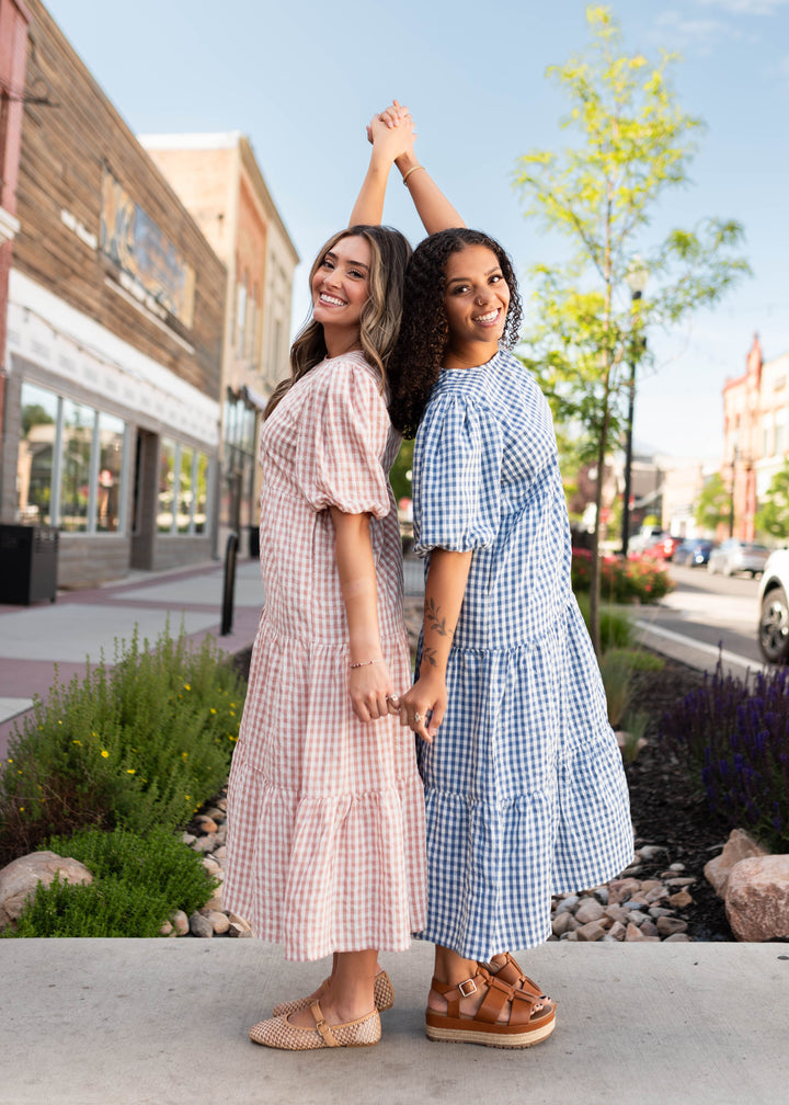 Mariah Pink Gingham Tiered Dress — Lena & Lou Exclusive | Lena Layne