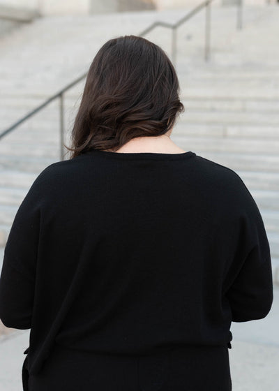 Marion Black Textured Top