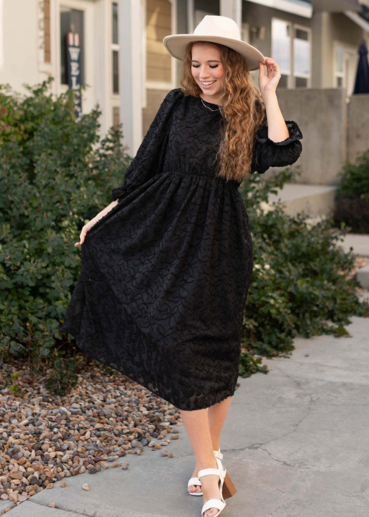 Black floral dress