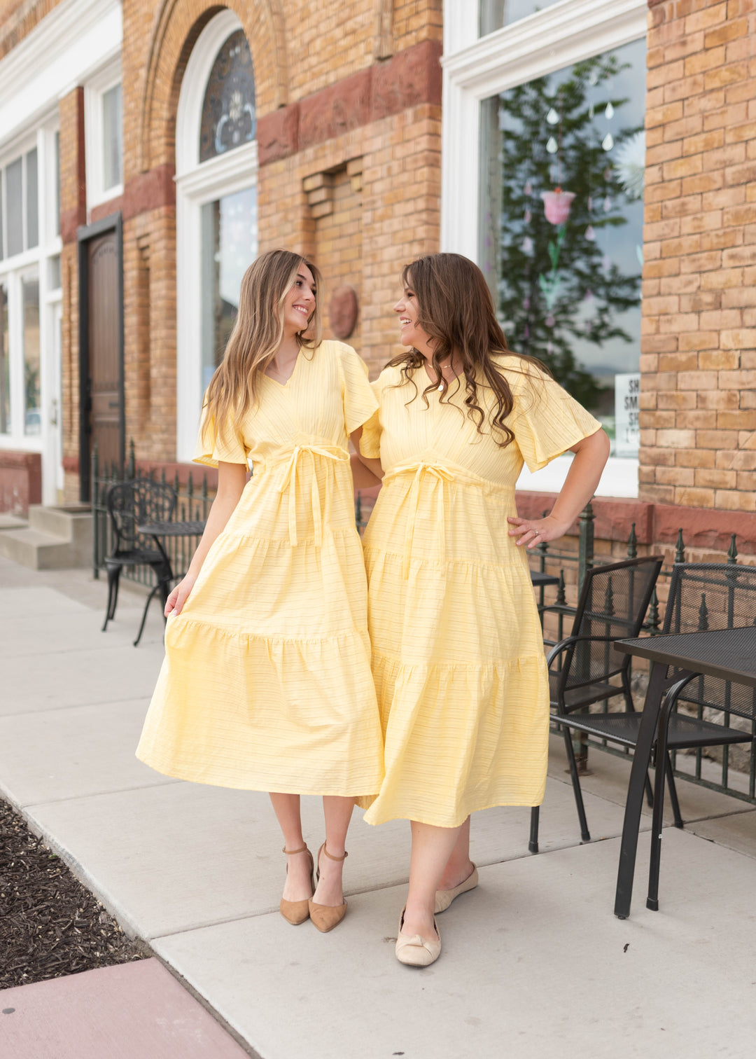 women yellow dresses Melanie Butter Tiered Dress mens-dress-casual-shirt Elegant Lilac Cap Sleeves flamingo Material is stretchy Lemon Yellow:Lemon Yellow
