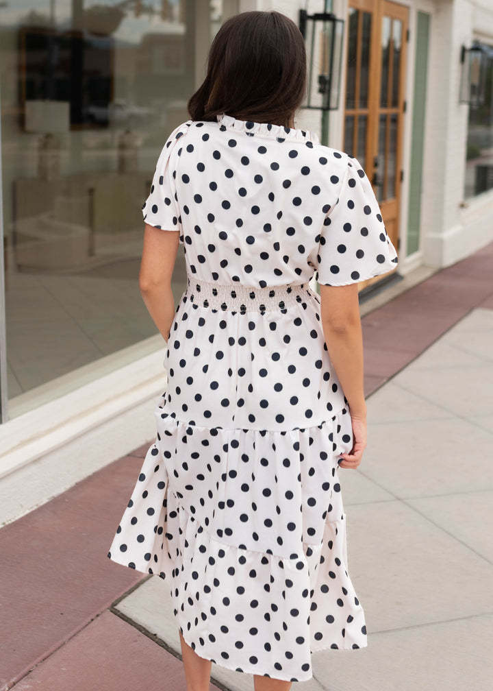 Mia Cream Polka Dot Dress