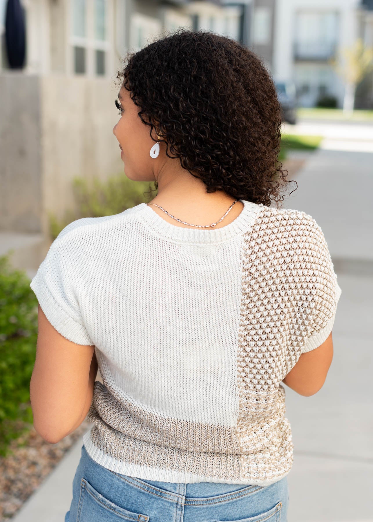Natural knit sweater top