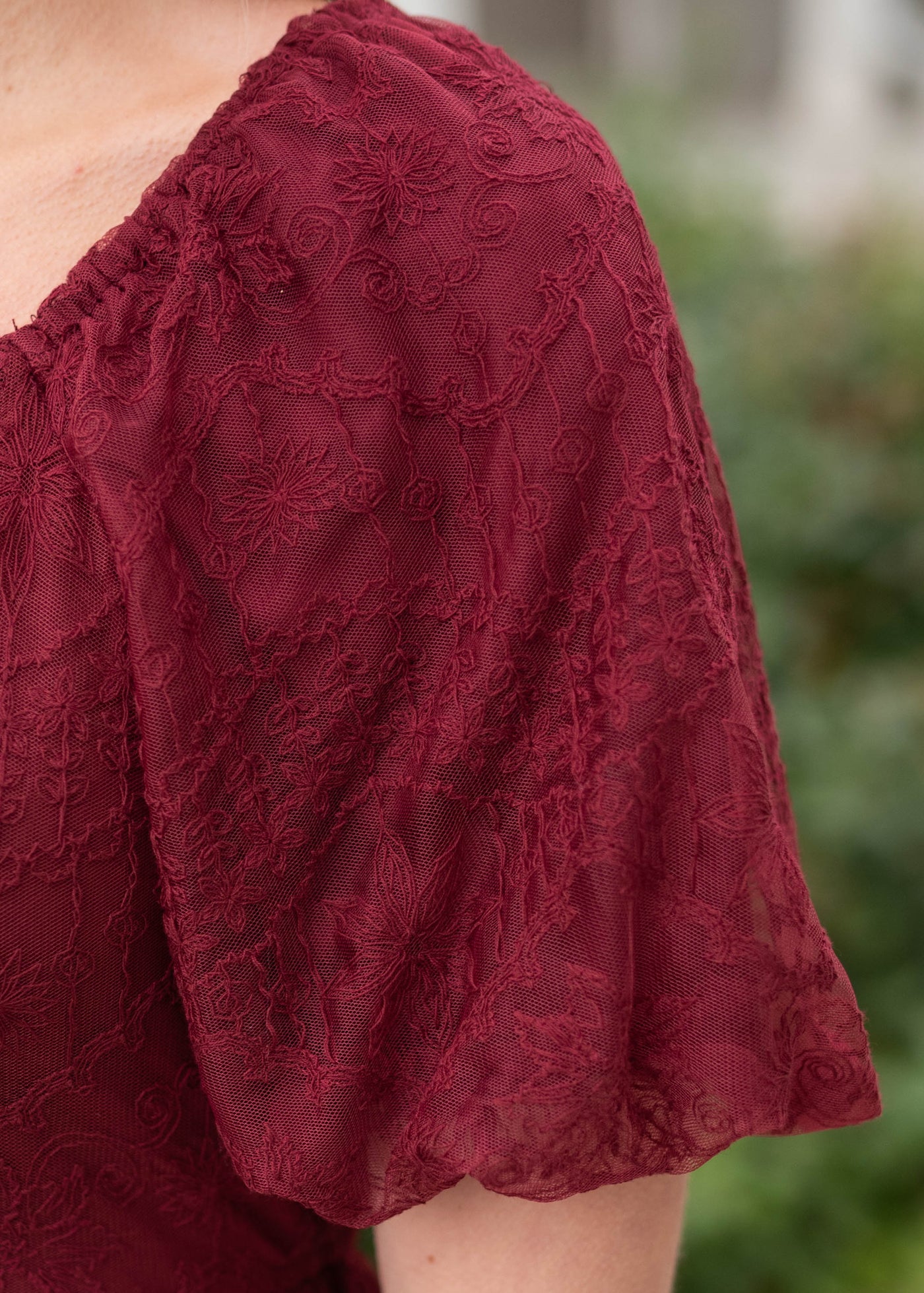 Misty Wine Lace Dress