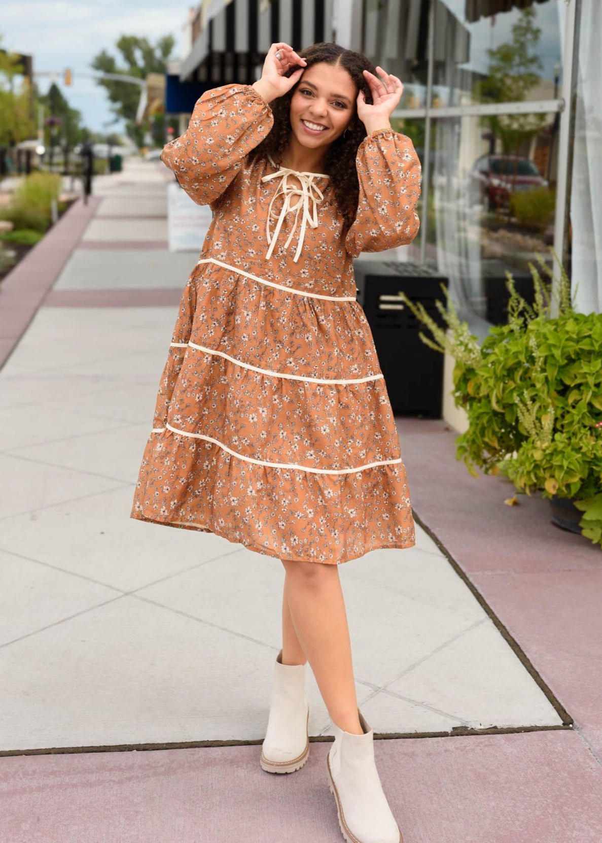 Naomi Ginger Brown Dress