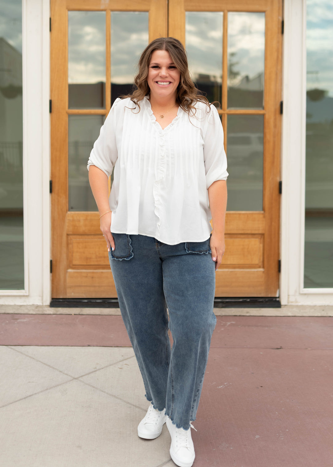 Natalie White Pintuck Blouse – Lena Layne
