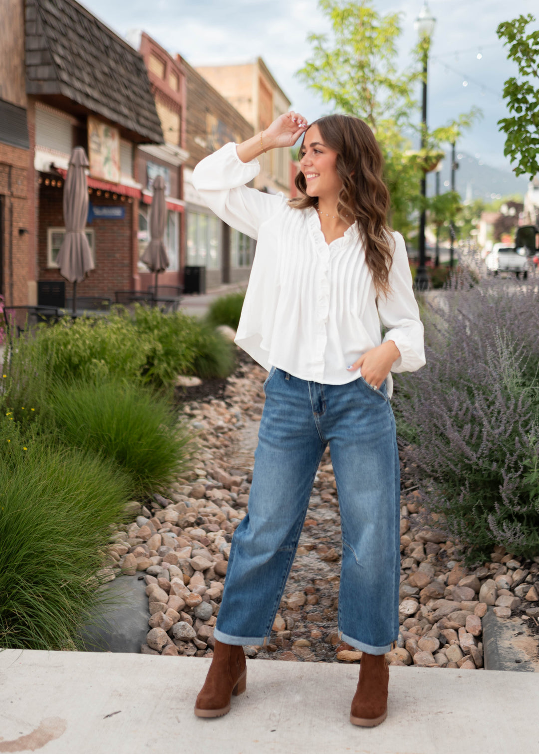 Natalie White Pintuck Blouse – Lena Layne
