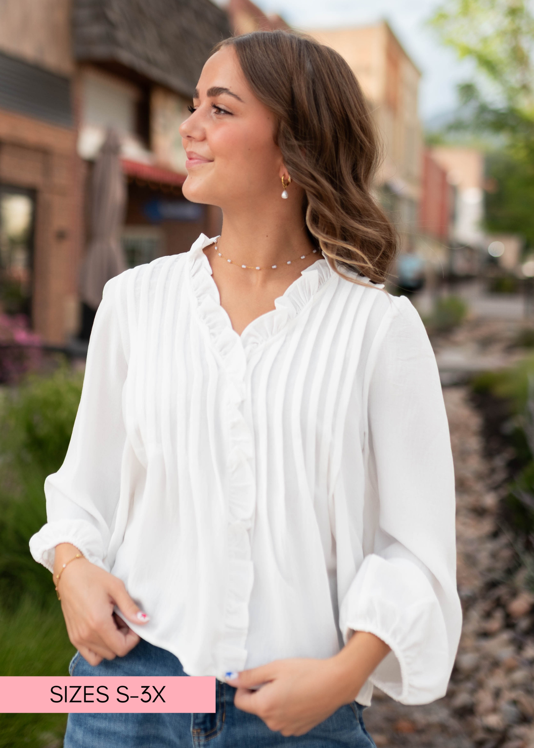 Natalie White Pintuck Blouse – Lena Layne