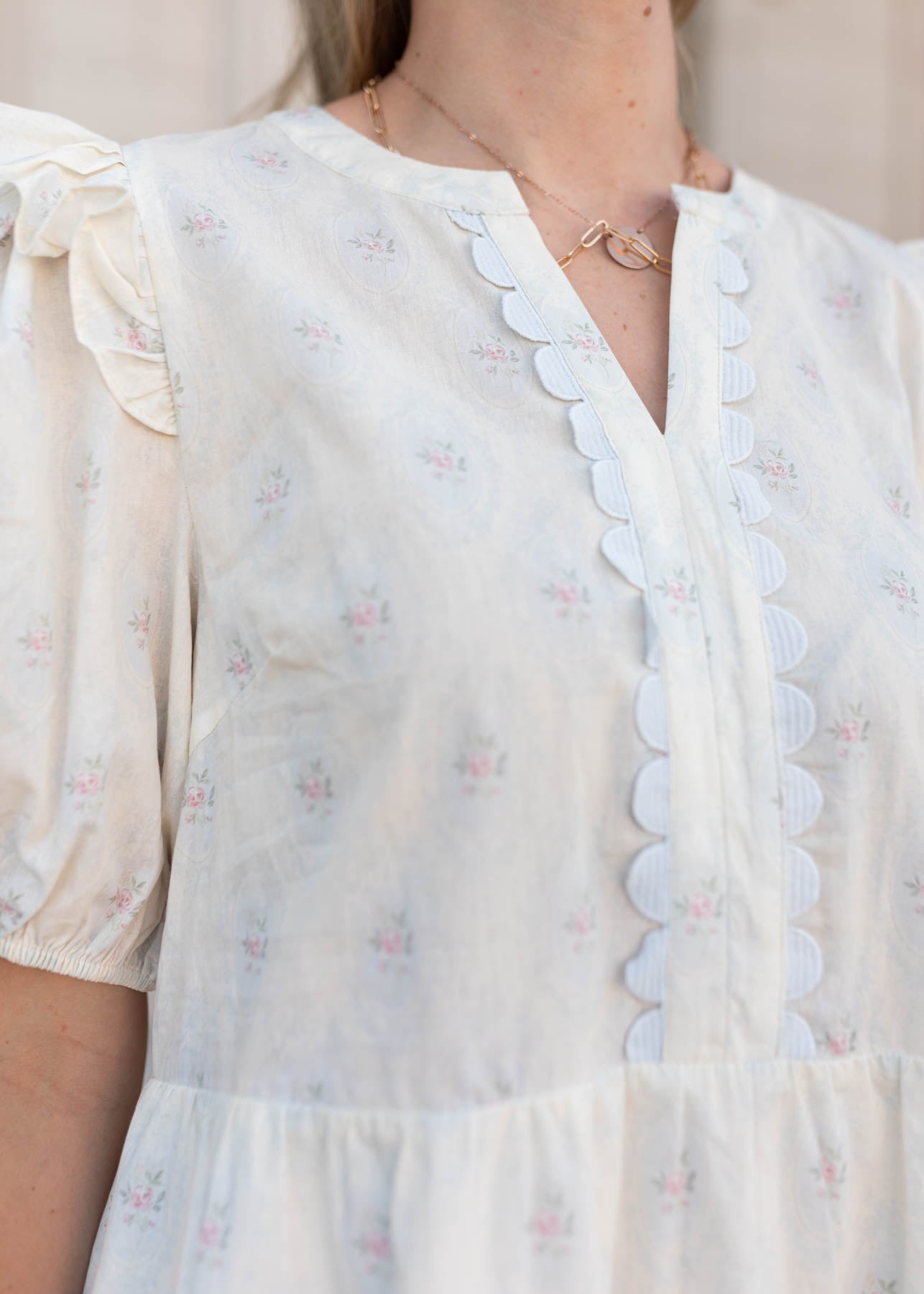 Vintage cream floral dress