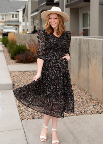 Black floral dress