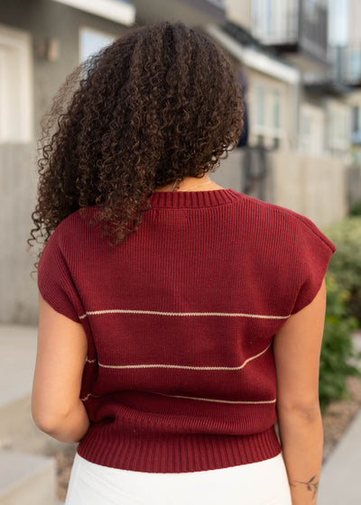 Burgundy stripe sweater