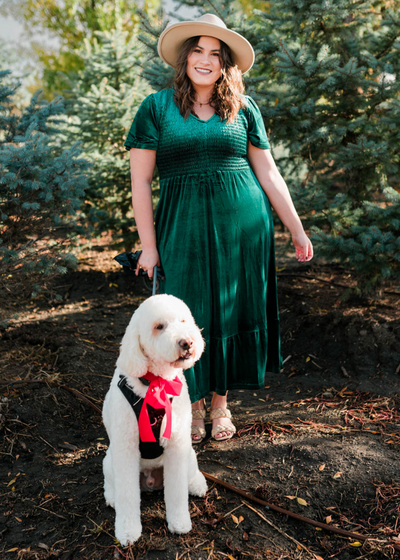 Noel Evergreen Velvet Maxi Dress