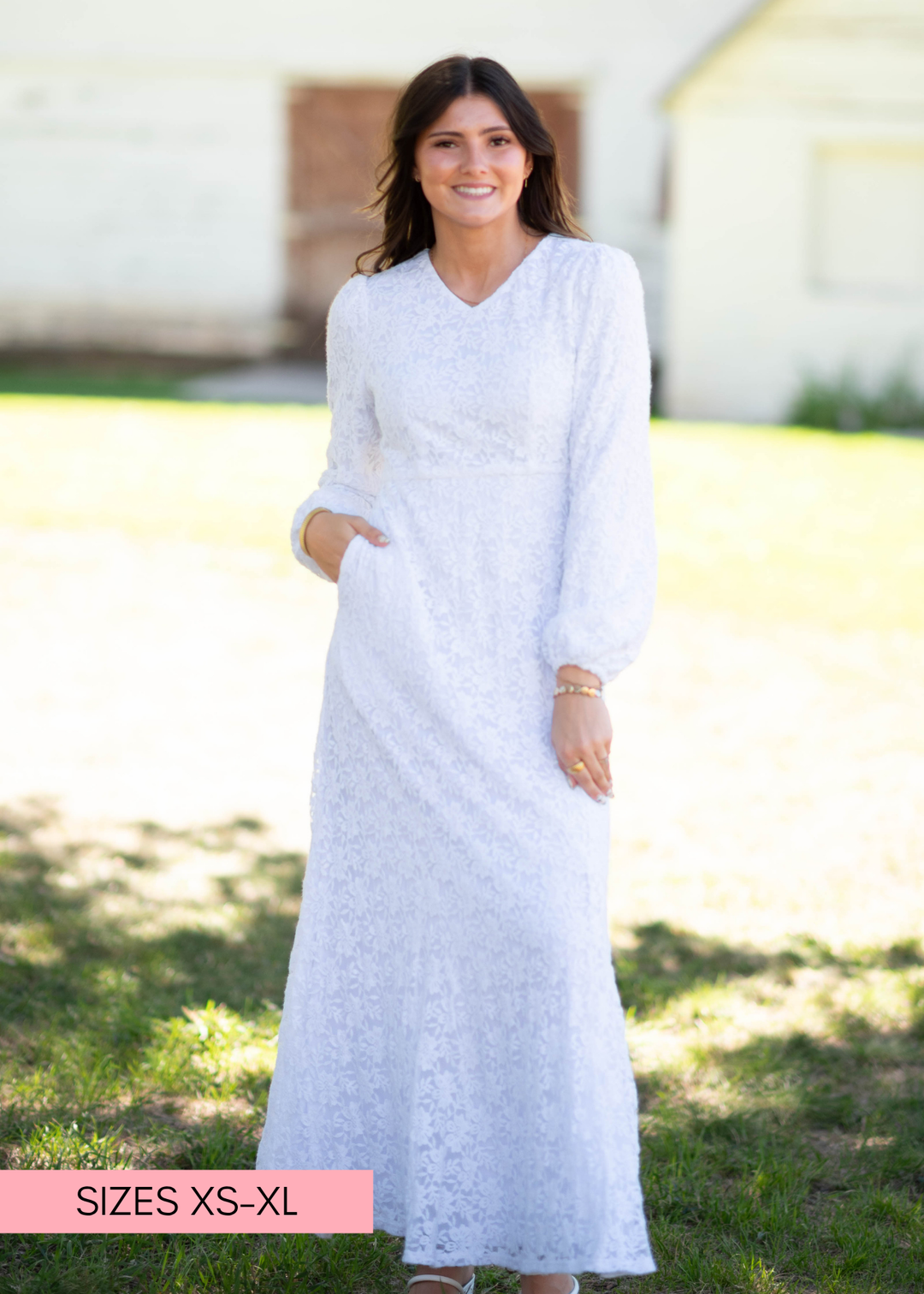 Oakley White Lace Floral Maxi Dress – Lena Layne