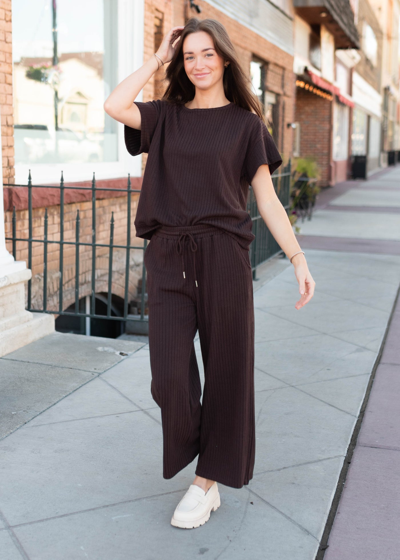 Lena & Lou dark brown top