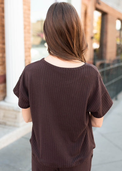 Back view of the dark brown top