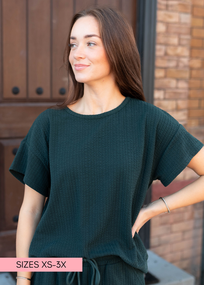 Lena & Lou exclusive forest green top