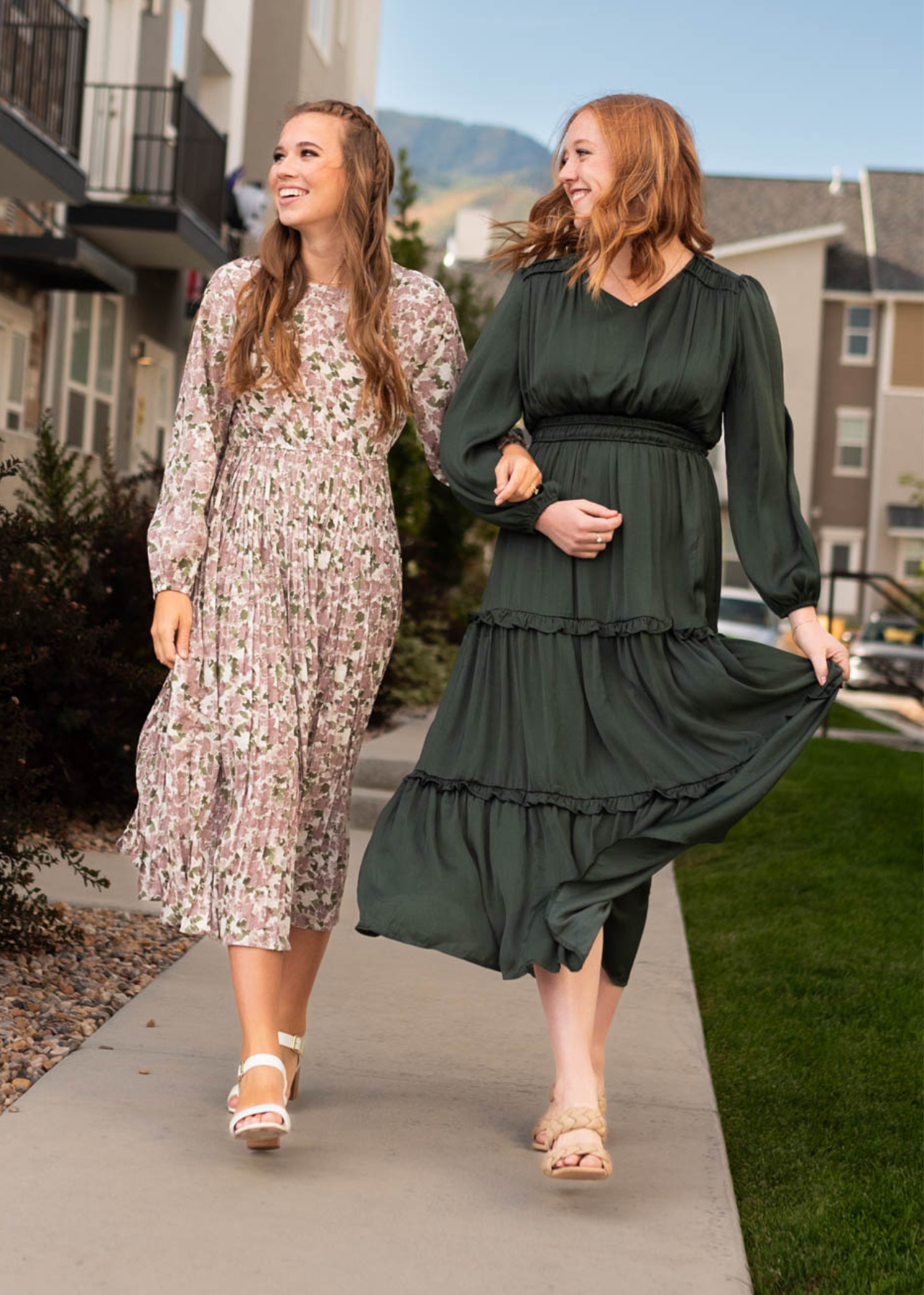 Odette Mauve Floral Dress