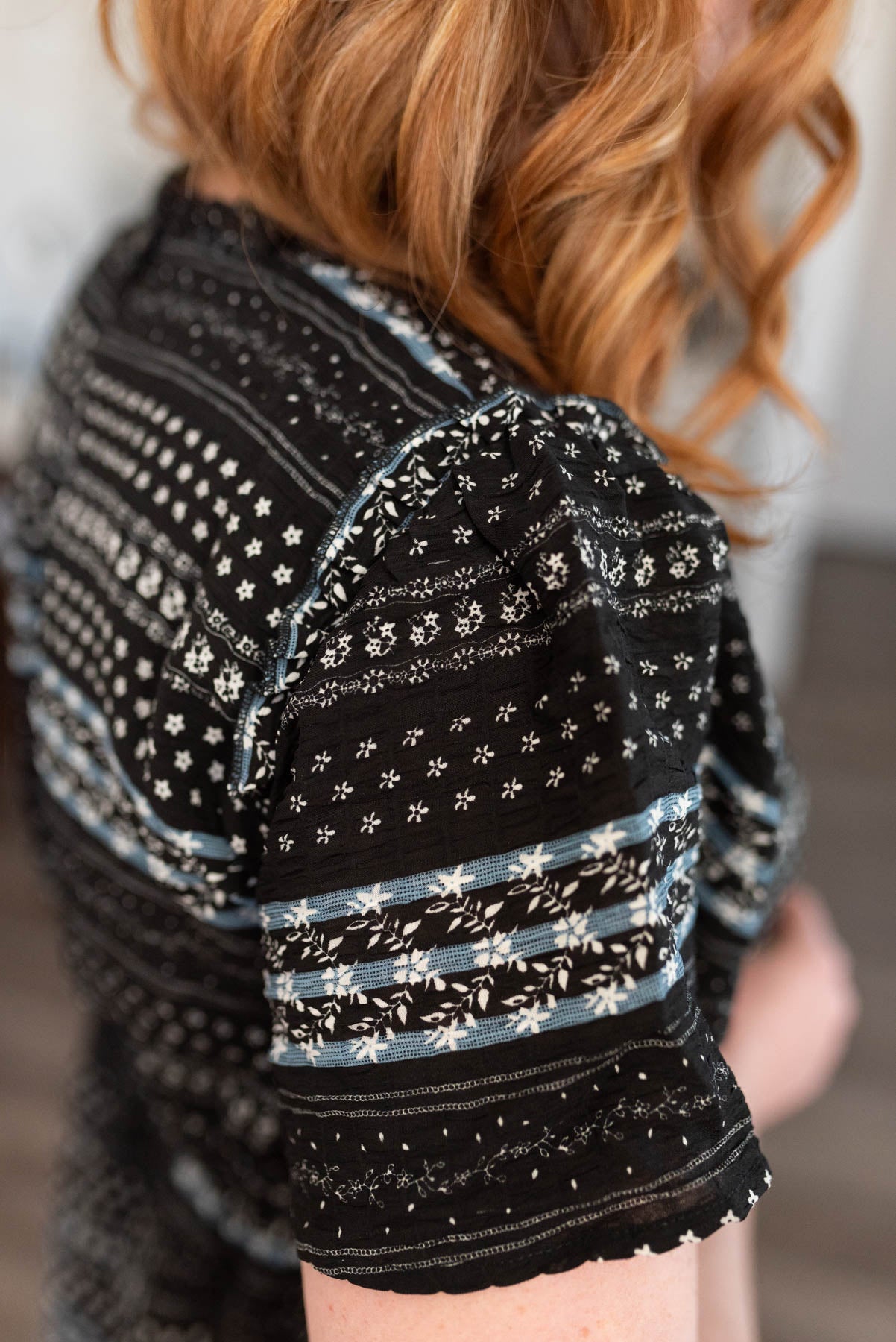 Pattern of the fabric of a black pattern dress