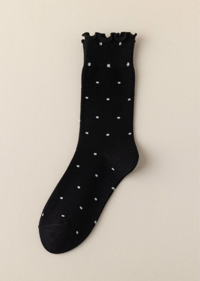 Black polka dot socks