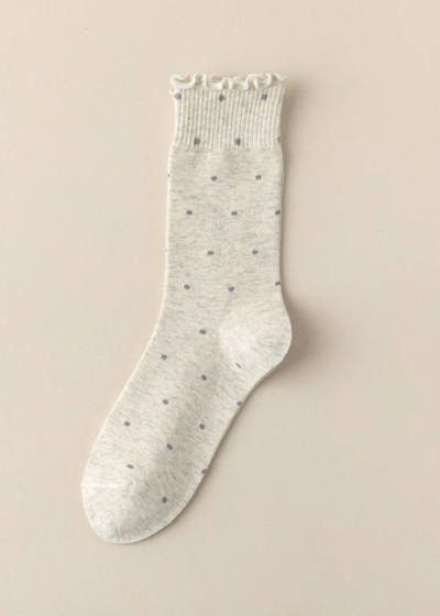 Grey polka dot socks
