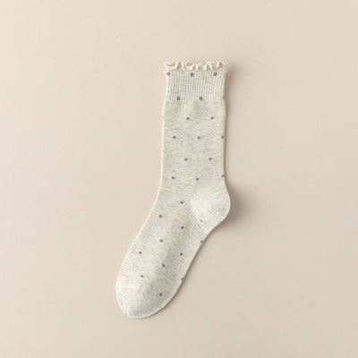 Gray polka dot socks