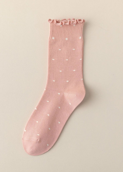 PInk polka dot socks