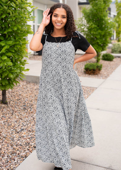Sundress navy floral tied dress