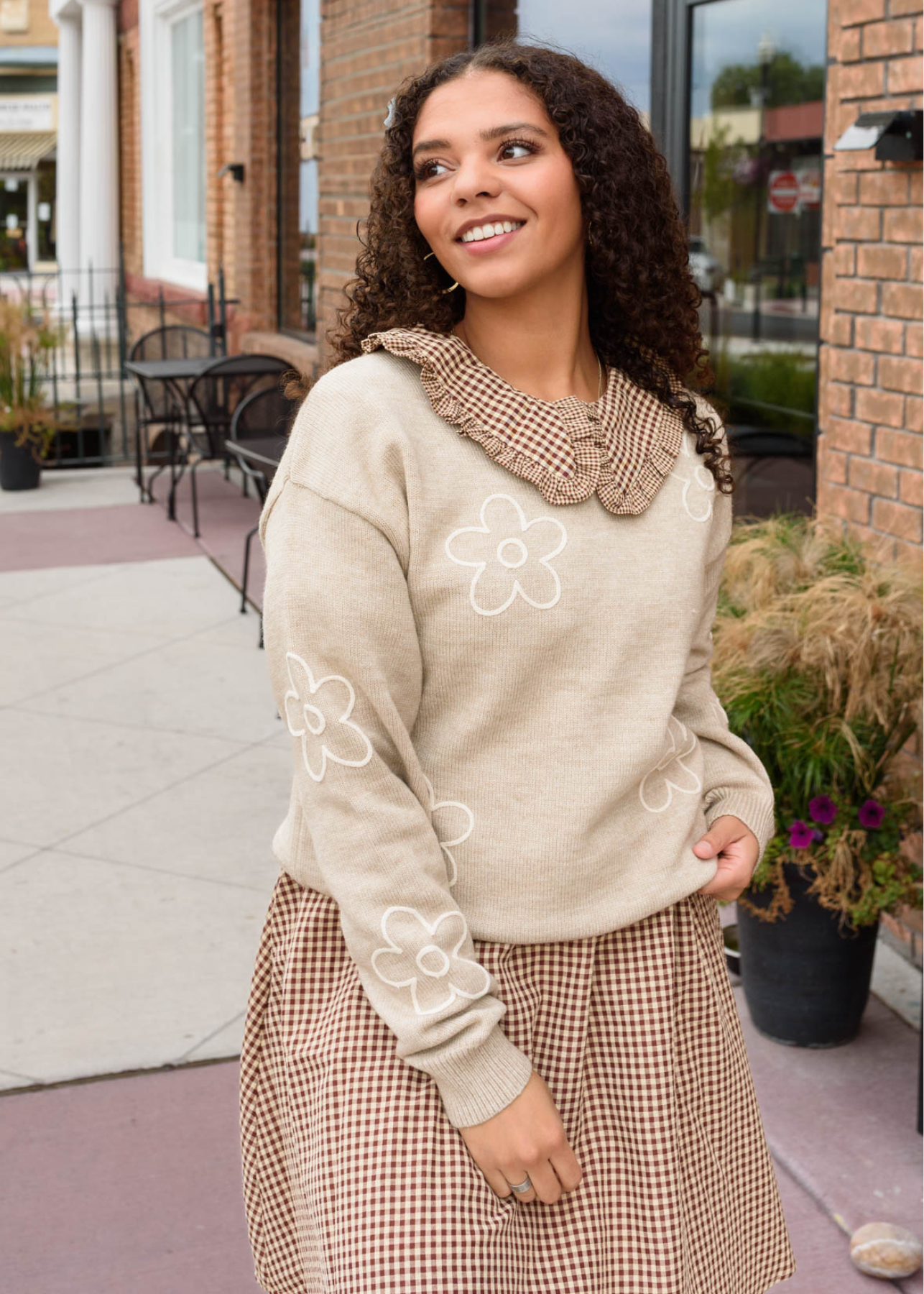 Penelope Brown Gingham Dress