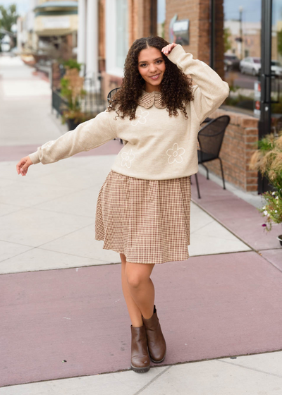 Penelope Brown Gingham Dress