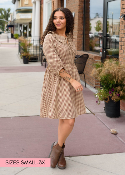 Penelope Brown Gingham Dress