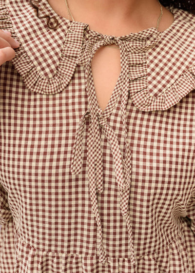 Penelope Brown Gingham Dress