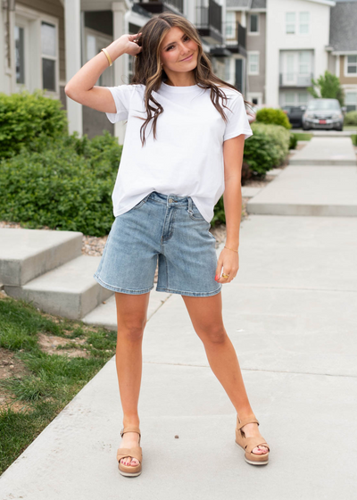 White basic tee