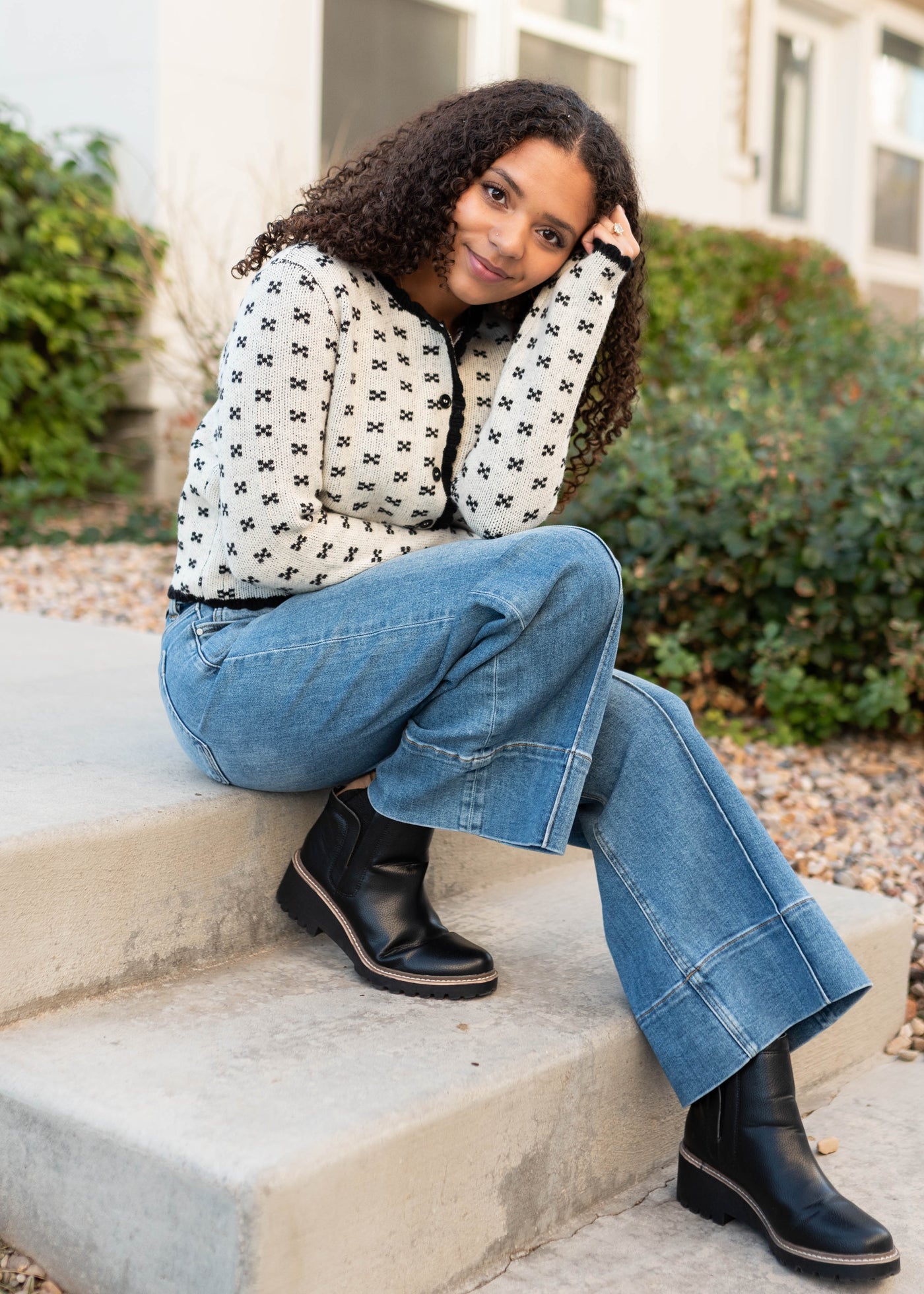 Peyton Black Pattern Cardigan