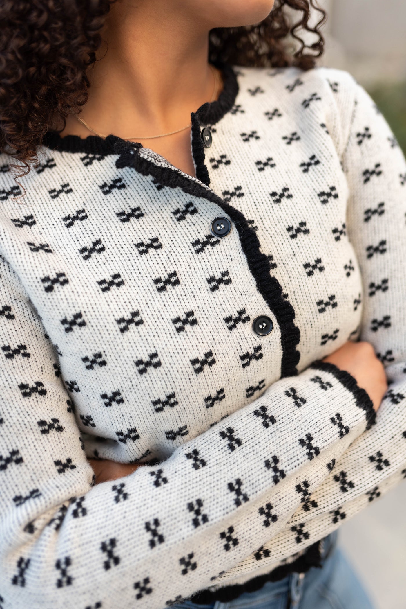 Peyton Black Pattern Cardigan