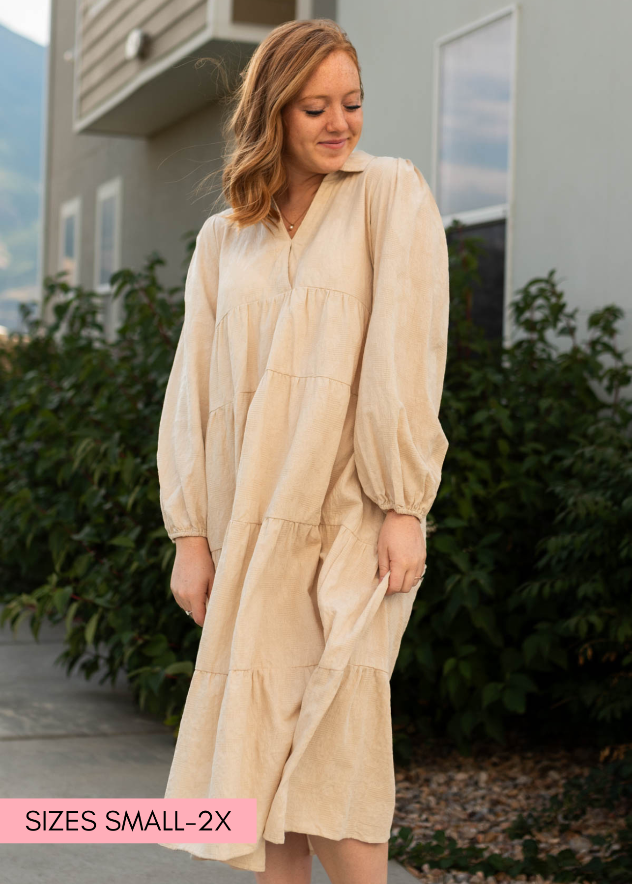 Long sleeve stone dress