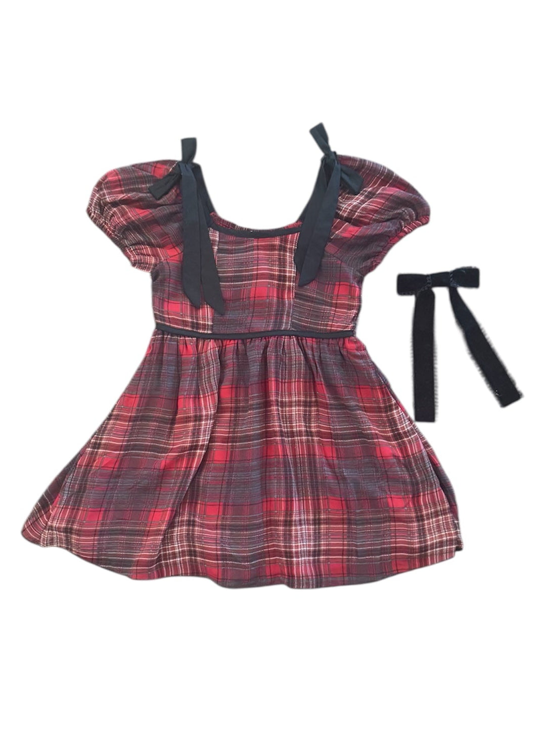 Aubrey Red Plaid Bow Little Girl Dress