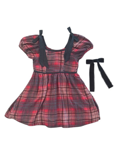 Aubrey Red Plaid Bow Little Girl Dress