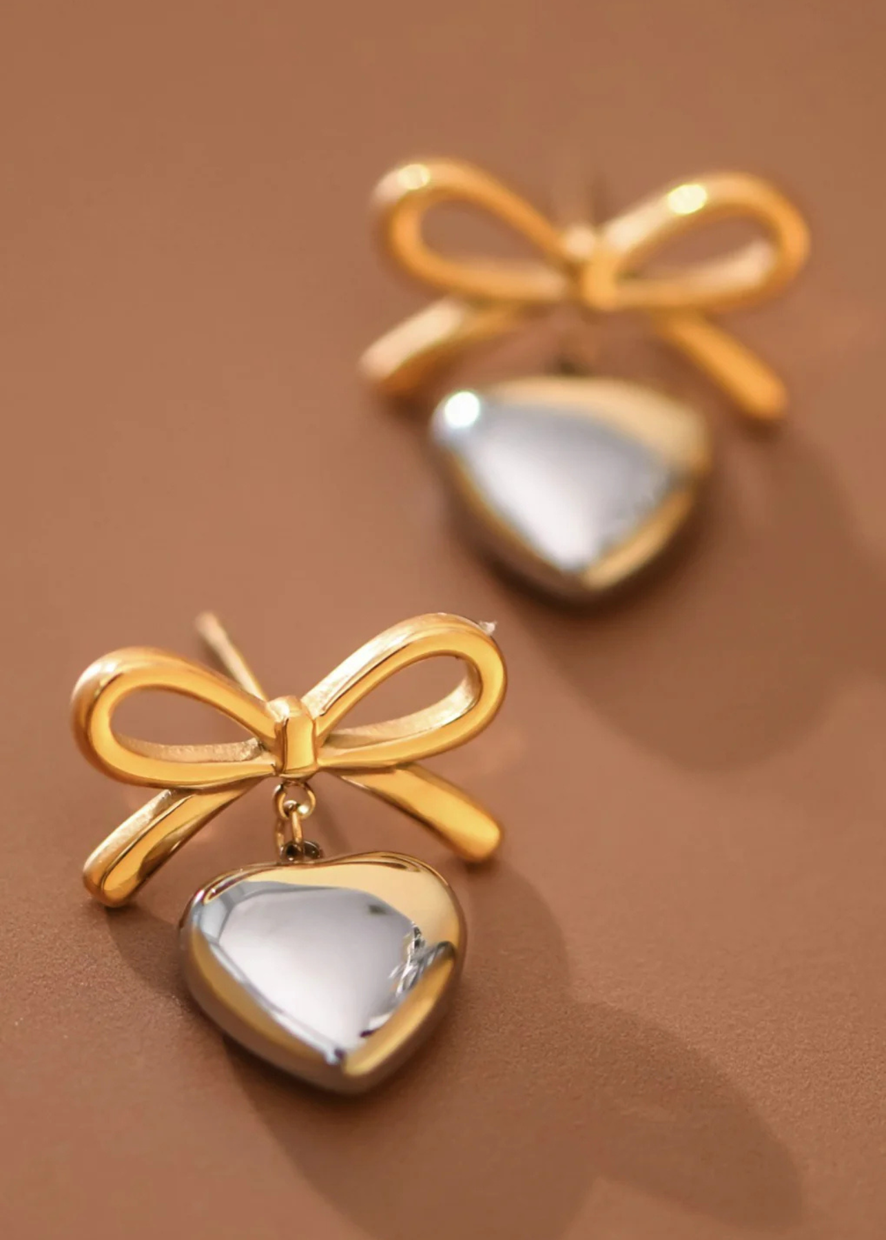 Piper 18K Heart Drop Earrings