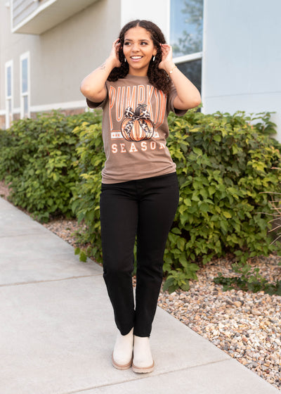 Pumpkin Season Brown Graphic Tee
