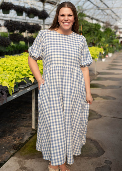Rachel Blue Gingham Dress - Classic Gingham Dress | Lena Layne