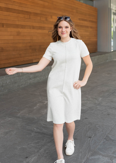 Heather grey knit dress