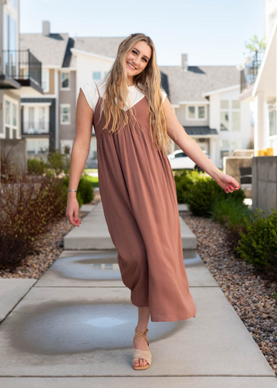 Terracotta maxi dress