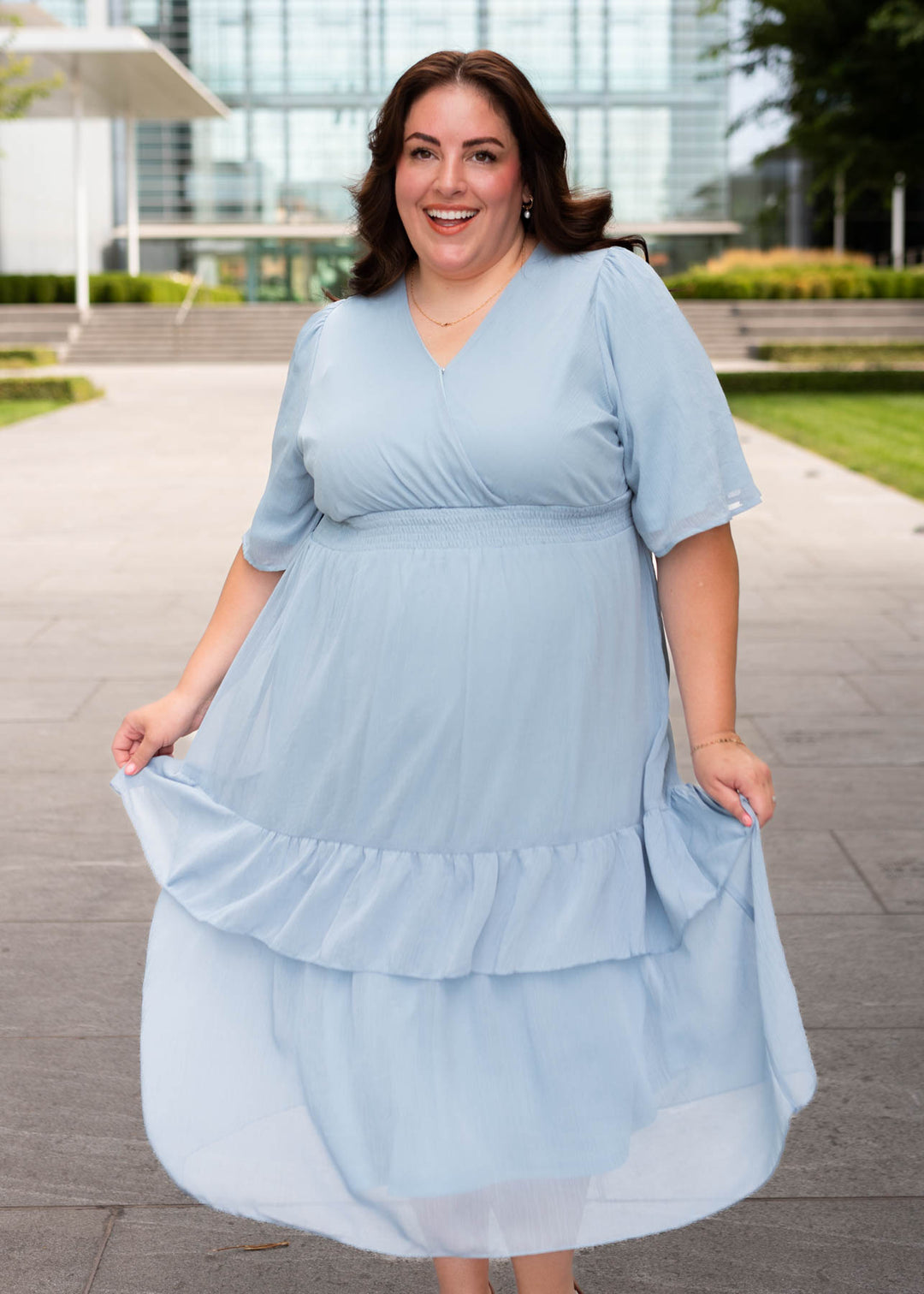 Rea Light Blue Dress - Feminine Dress